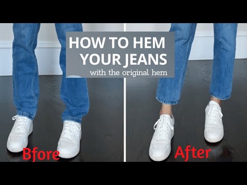 How to hem jeans while keeping the original hem in 5 minutes/the simplest way