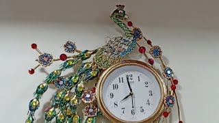 peacock wall decoration item.. makeover of an old wall clock