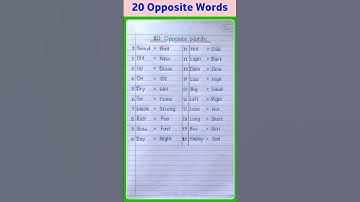 Thumbnail of 20 Opposite Words | Opposite Words | Opposite Words in English #oppositewords #shorts