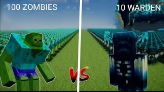 10 WARDEN VS 100 ZOMBIES NEW MINECRAFT VIDEO IS HERE MCPE 1.20 4144
