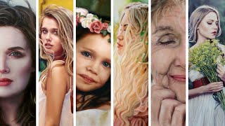 6 REALISTIC PAINTINGS ➤ 6 DIFFERENT WAYS 😅 Portraits Art Videos Compilation by Isabelle Richard