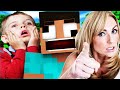 CRAZY MOM FIGHTS SON ON MINECRAFT