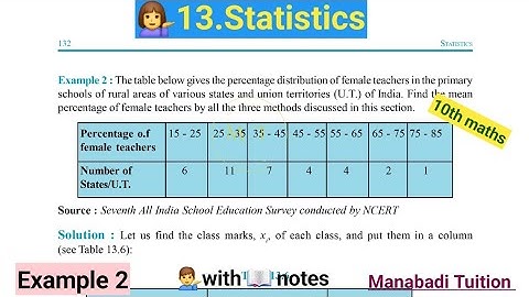 10th class math| Chapter 13| 💁‍♀️Statistics 🙋‍♀️|Example 2| Cbse| ncert|