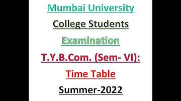 TYBCOM | Examination Time Table | Mumbai University |  Online Exam | College Students | April 2022