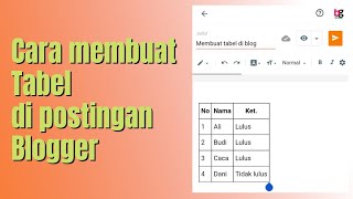 cara membuat tabel di blog