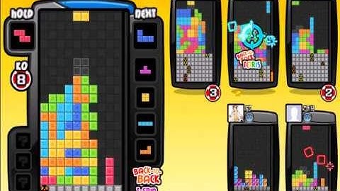Tetris Battle 6P Player 10 KOs in 1:22 Only!!!!!  With T-Spin Learn How!