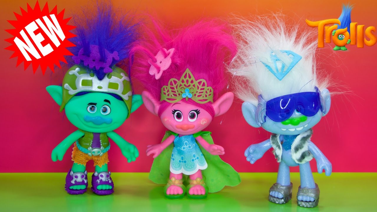 TROLLS MOVIE TOYS DreamWorks | 9 inch figures Poppy, Branch and Guy Diamond