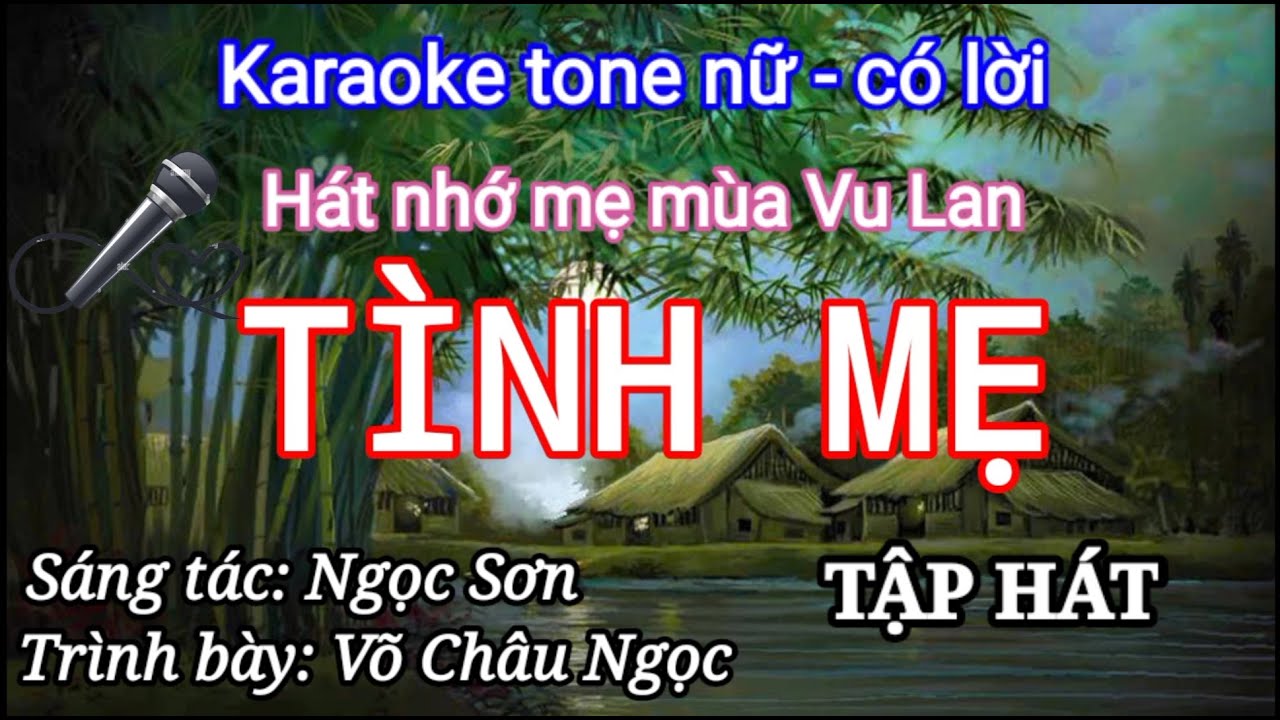 KARAOKE TÌNH MẸ - TONE NỮ CHẬM CÓ LỜI - TẬP HÁT