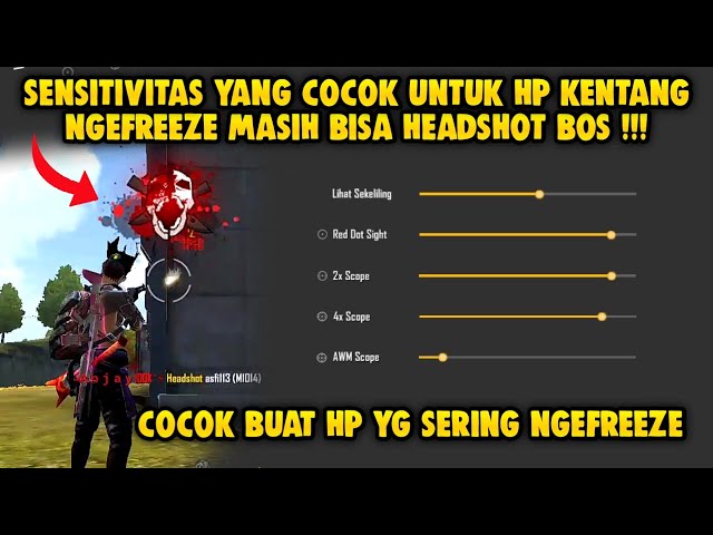 SENSITIVITAS KoySNTY TERBARU !! DARI DPI SAMPAI CUSTOM HUD COCOK UNTUK HP KENTANG - GARENA FREE FIRE class=