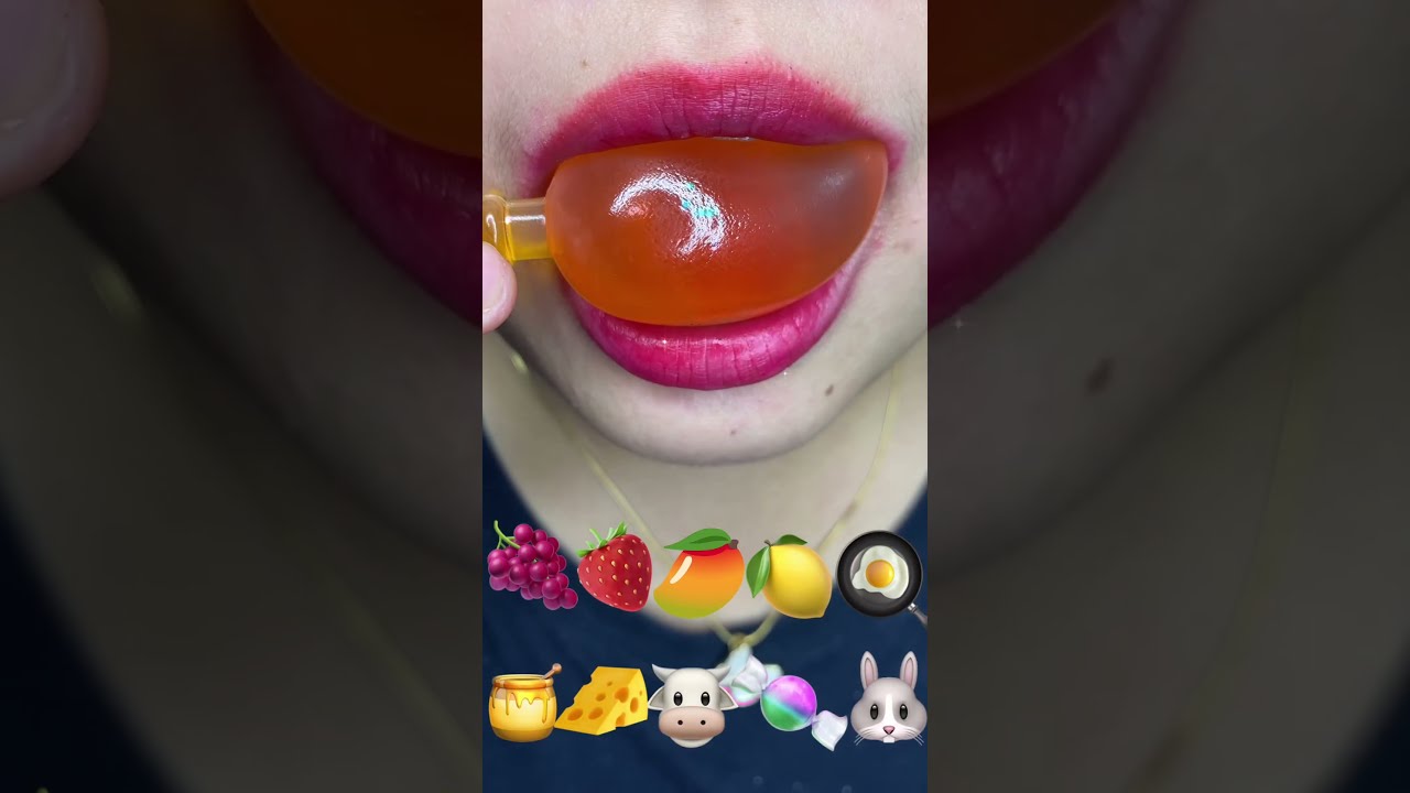 Asmr SWEET CUTE MANGO DRINK MELON CANDY WATER JELLY Eating Sounds Shorts