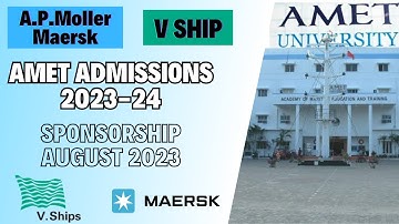 B Sc. Nautical Science in AMET University | MAERSK and V SHIP Sponsorship | MarineR SK