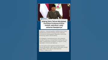BLAK-BLAKAN ! Presiden Prabowo Klaim Sudah Jalankan Janji selama Kampanye Jelang Satu Tahun Menjabat