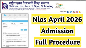 Nios April 2026 Admission Full Procedure | Task Is Helping (NIOS) #nios #admission #exam #toc #part