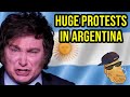 Massive protests in argentina against usbacked milei regime