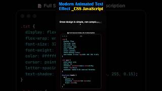 Modern Text Reveal Animation | HTML CSS JavaScript UI Effect #shorts