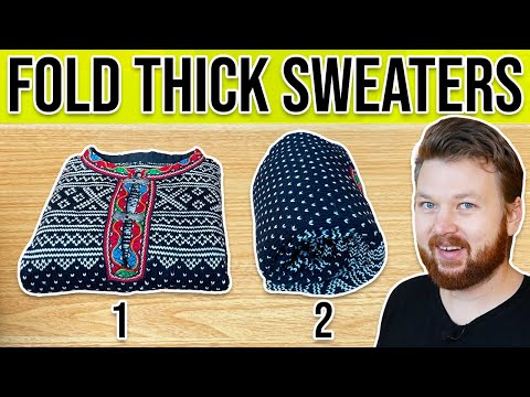 2 Ways to Fold Thick Sweaters (Great for Knit Sweaters)