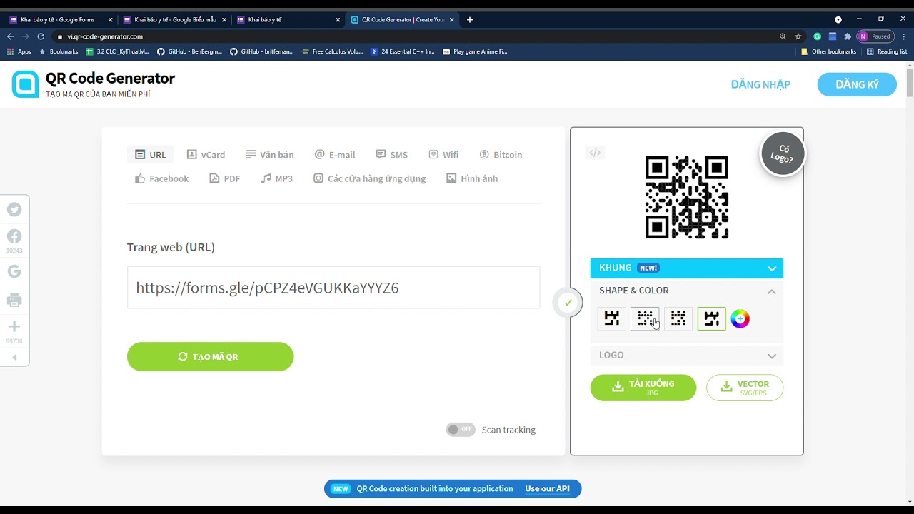Hướng dẫn tạo mã QR cho biểu mẫu Google Form - youtube