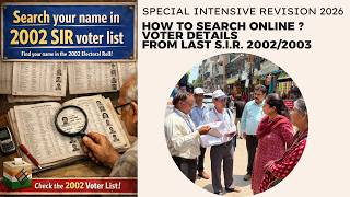 SIR 2026 - Search Voter's SIR 2002/2003 details Online - Part 2 #eci #sir2026
