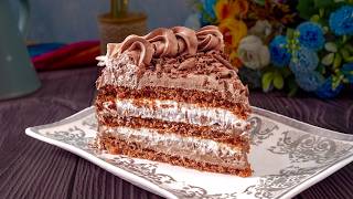 Quick Chocolate Cake with Ready-Made Layers & Eurocream – Simple & Irresistible! 🍫