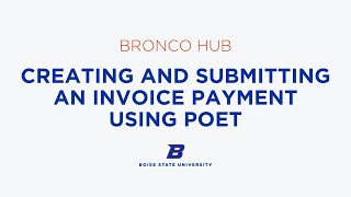 Creating and Submitting an Invoice Payment Using POET