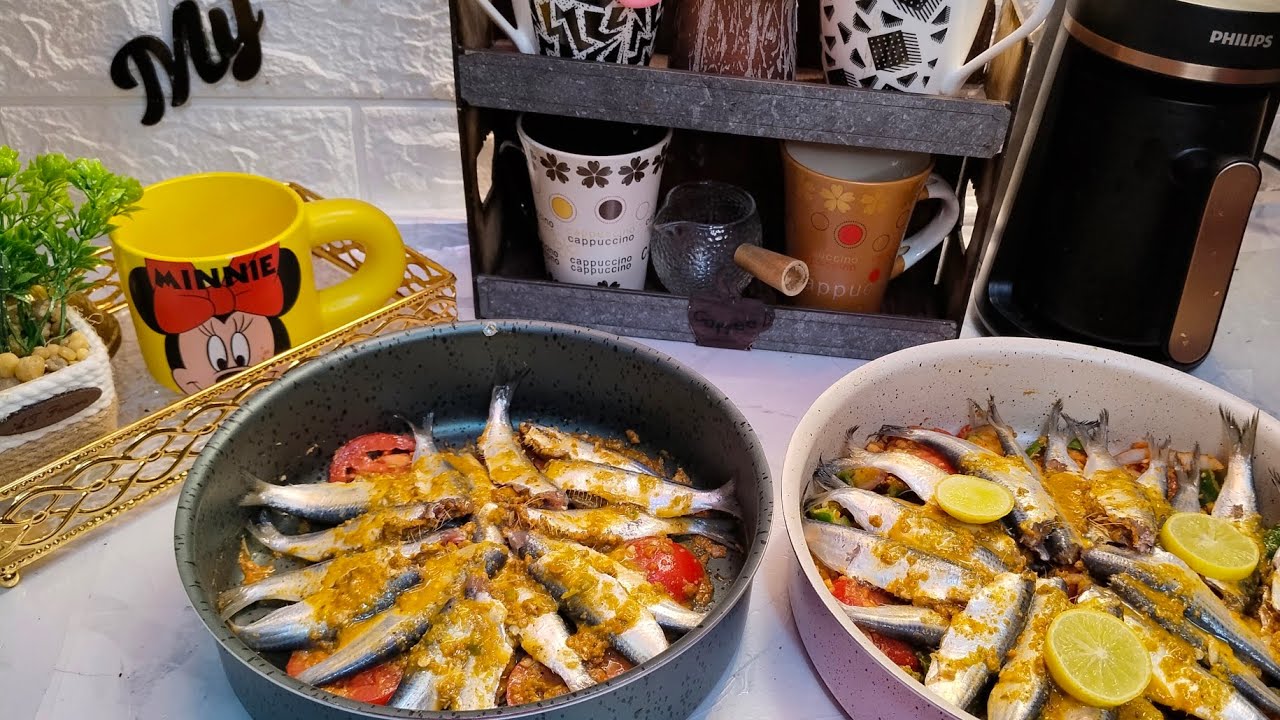 طريقه طبخ صينيه سمك سردين علي طريقتي الخاصه بطريقه صحيه للدايت ومرضي السكر 