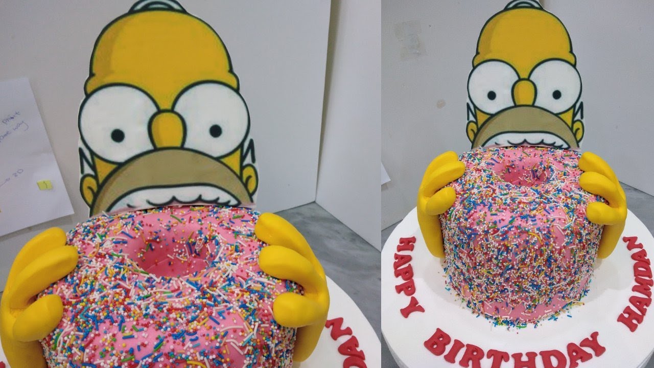 Easy Design 2D 3D Simpson, Birthday Cake