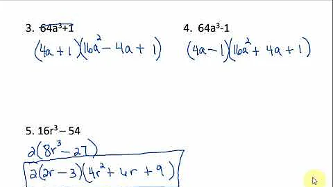 Math 099 A.1 - Factoring the Sum and Difference of Perfect Cubes