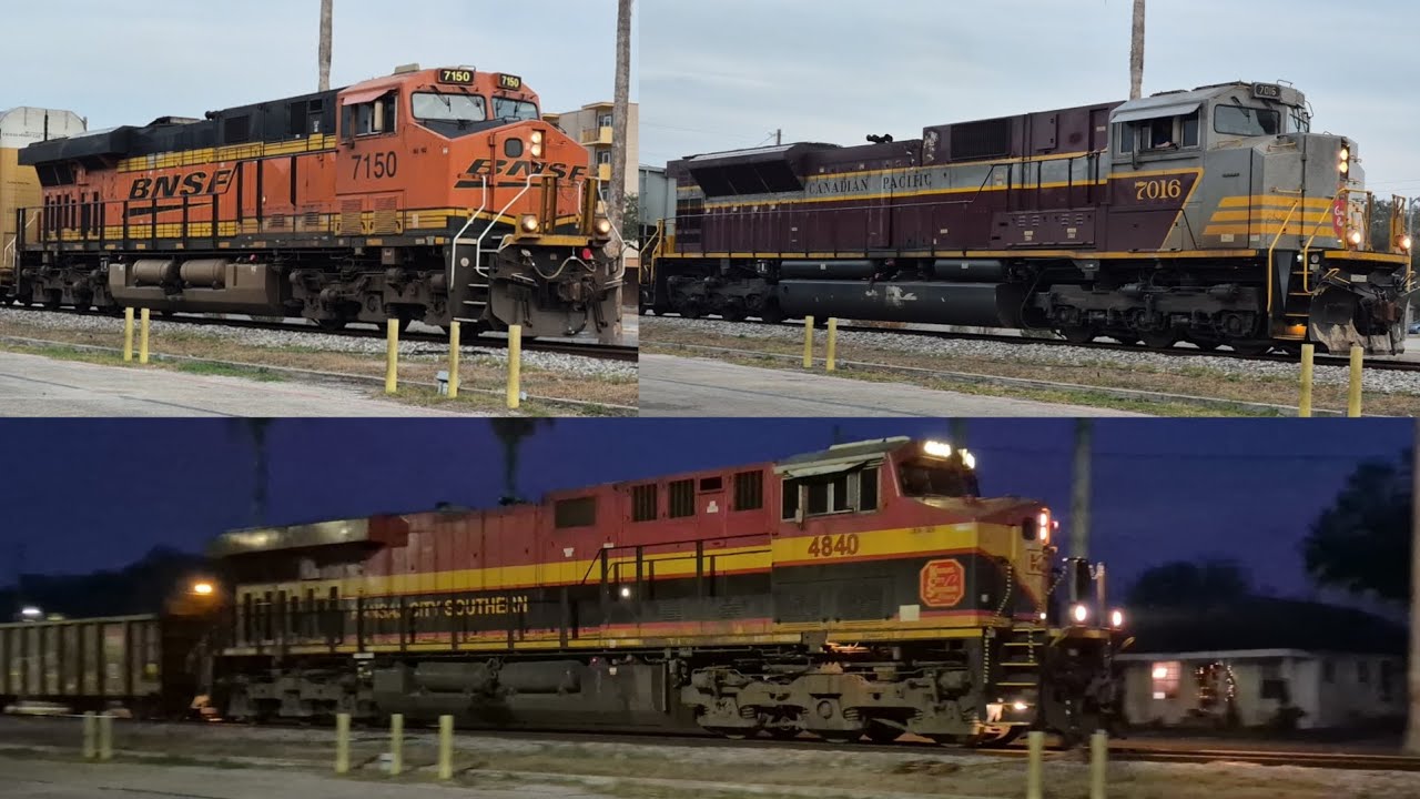 3 trains in Alice TX 2-18-26 ft. (CP 7016 Maroon & Grey Block Scheme) 