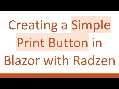 Creating a Simple Print Button in Blazor with Radzen