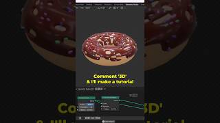 Blender Geometry Nodes Donut 🍩#donut #blender3d #b3d  #shorts 217