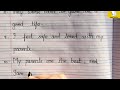 10 Lines on Parents / Neat and Clean Cursive Handwriting / Writing Practice 4 Beginners /English#402