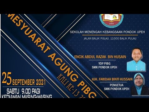 Montaj mesyuarat PIBG SMK Pondok Upeh kali ke-13 tahun 2021