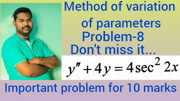 Method of variation of parameters in telugu@maths naresh eclass