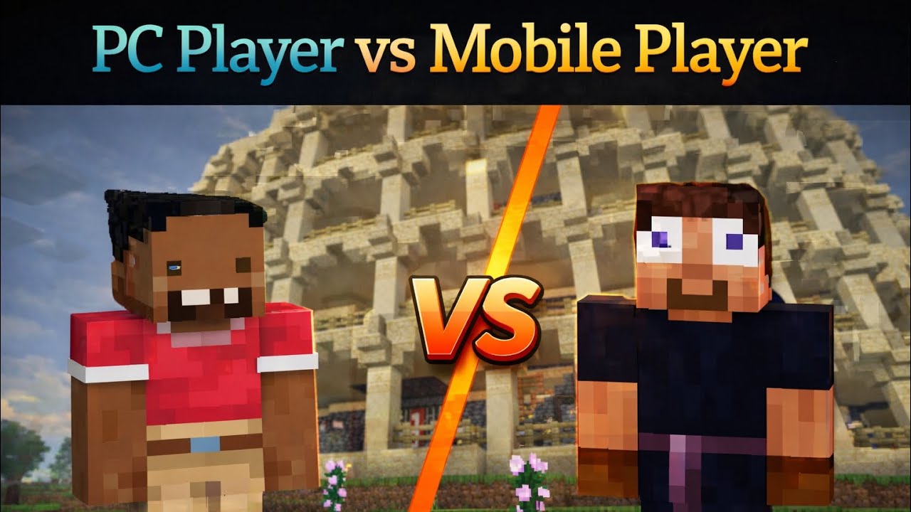 Pc player vs mobile player pvp || Pc player vs mobile player || Minecraft pvp 💥