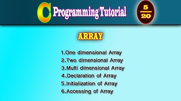 C Programming Tutorial DAY5 | Array | one dimensional | two dimensional | multi dimensional