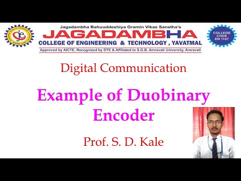 Example of Simple Duobinary Encoder | Digital Communication | Prof. S. D. Kale