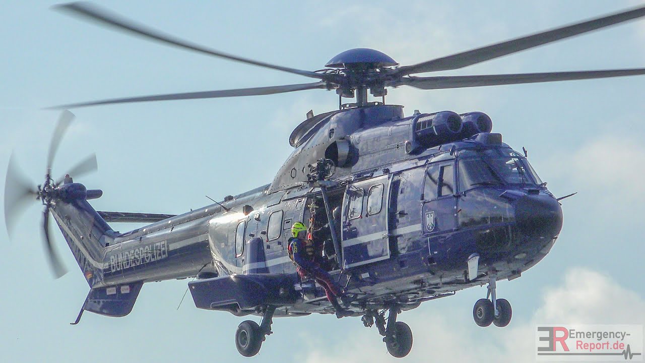 [SPEKTAKULÄRE ÜBUNG] - Wasserrettung auf dem Rhein mit Hubschrauber der Bundespolizei - DLRG & DRK -