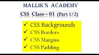 CSS Class 03  (Part 1/2)