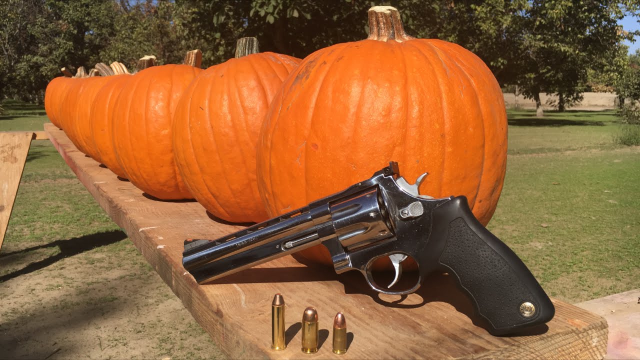 357 Magnum Vs 45 Acp Vs 9Mm Vs Pumpkin