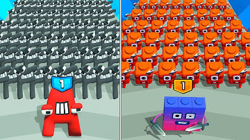 MAX LEVEL in MERGE ALPHABET VS NUMBERBLOCK LORD RUN! #9