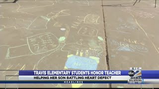 Travis Elementary students honor teacher