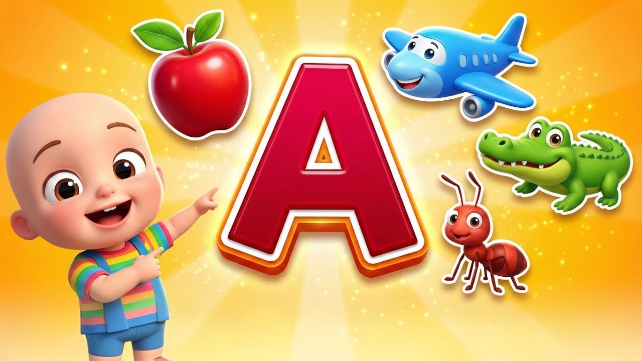 One Alphabet Four Objects! Simple Animated ABC For Kids