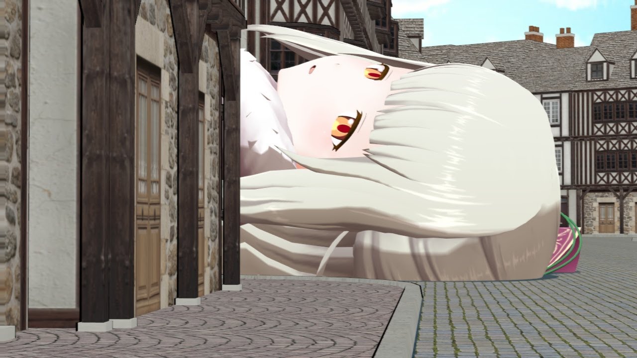 【No reposting】【MMD Giantess Growth Growing】ルウシェ・エルレンシア巨大化動画