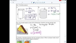 Unit 11 Day 2 Volume of Prism and Cylinders