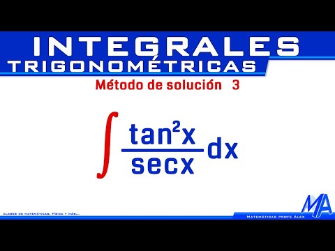 Integral de tan²x/secx | tangente al cuadrado sobre tangente | Integrales trigonométricas