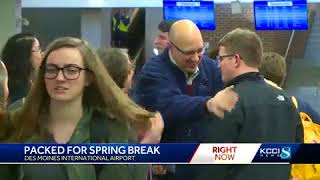 Spring break rush hits Des Moines International Airport