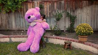Gorgeous Purple Teddy Bear is HUGE! 6ft tall DeeDee Cuddles