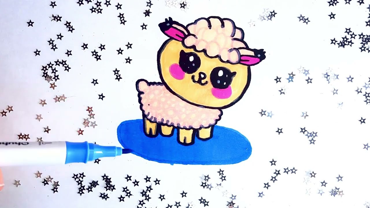 🐑✨ How to Draw a Kawaii Sheep • Cute Drawing Tutorial 🌿💖