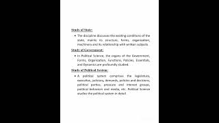 Scope of Political Science..
