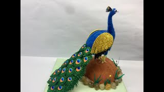 DIY Egg Shell Peacock |How to make 3D Peacock |Egg Shell Craft |Coconut Shell Craft ||Bestoutofwaste screenshot 5